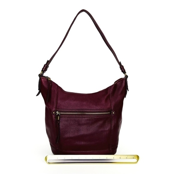 The Sak Sequoia Hobo Bag in Current (berry) Pebbled Leather Handbag Wine Purple - Picture 10 of 16